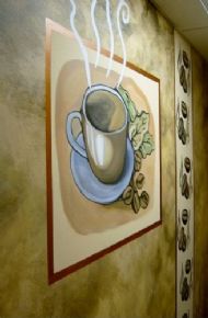 Cafe mural/wall finish.  Client: City Net Cafe